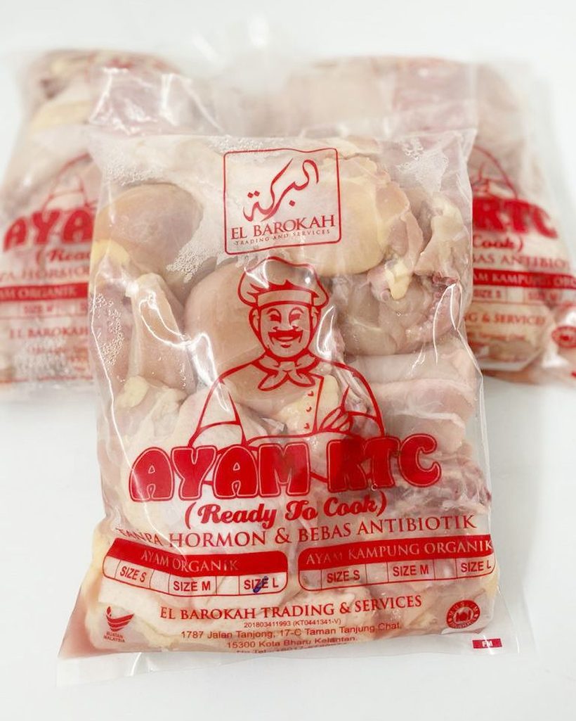 Pek Ayam Ready to Cook El Barokah Farm bertanda tanpa hormon dan bebas antibiotik